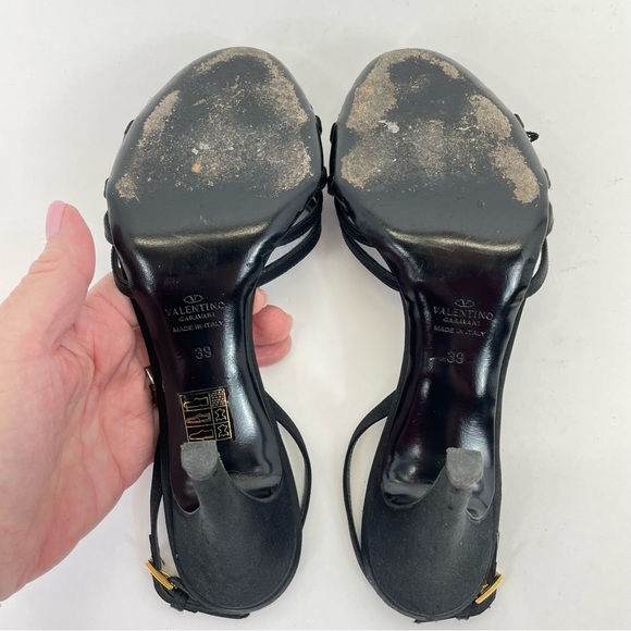 Valentino Garavani Beaded Satin Heels 39/9 - Picture 13 of 15